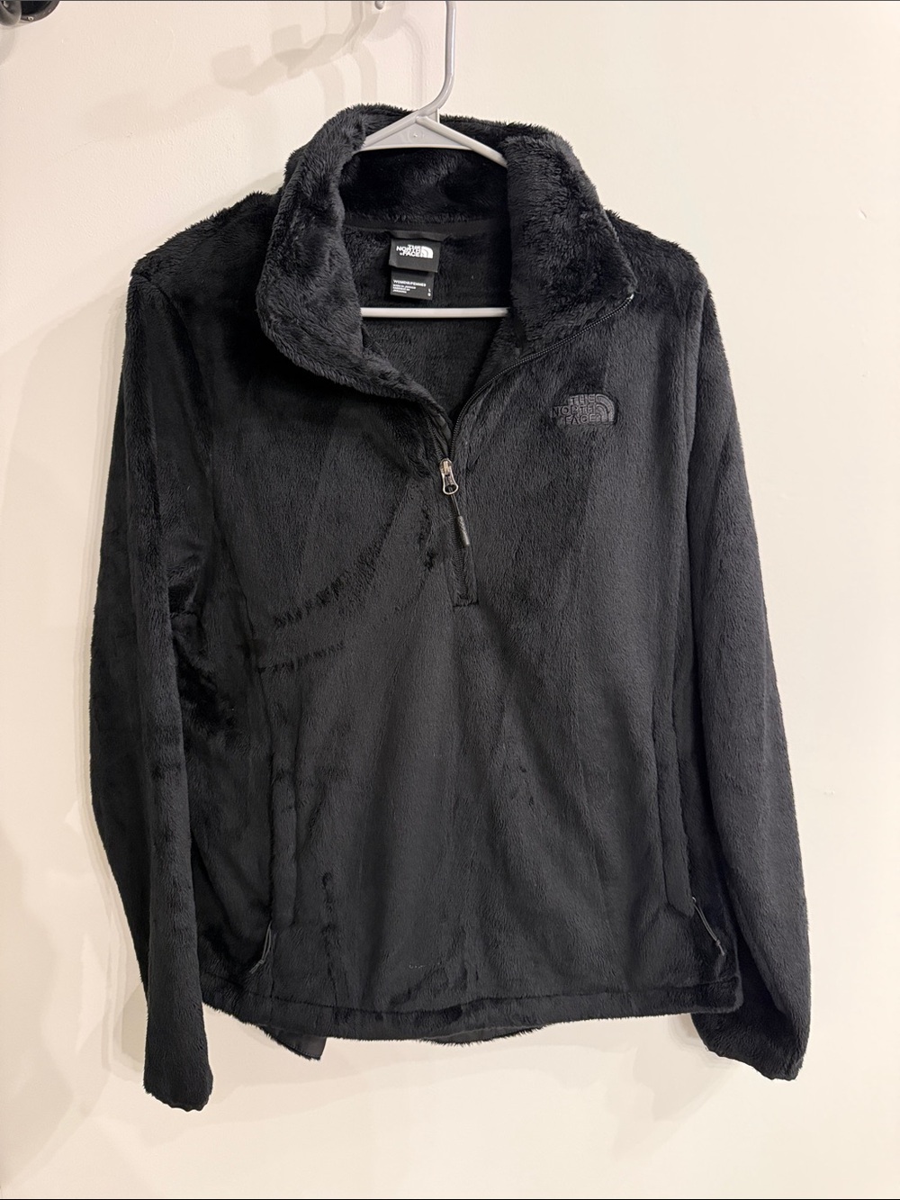 The North Face Black Plush Half-Zip Teddy fuzzy pullover